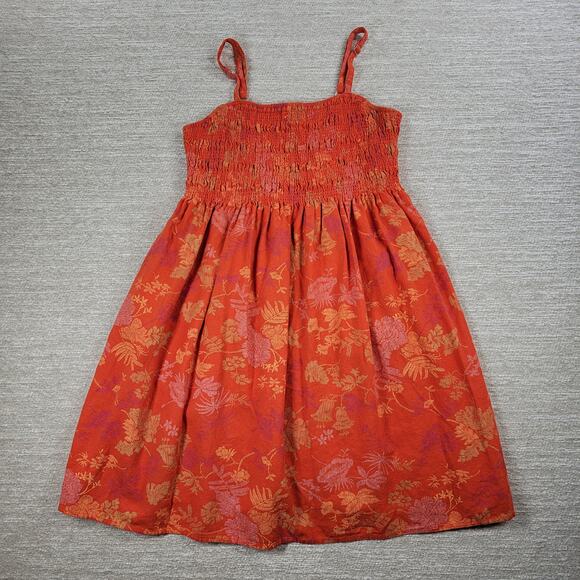 Universal Thread Dress Womens Medium Orange Smocked Top Adjustable Straps Summer - Picture 1 of 16